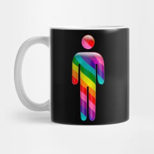 Male icon in Rainbow Gay flag colors for LGBTQ+ diversity Mug